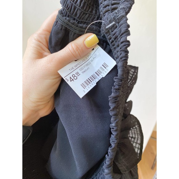 THE IMPECCABLE PIG Women's Black/Gray Plaid Ruffle Tiered Mini Skirt size M NWT - Picture 10 of 10